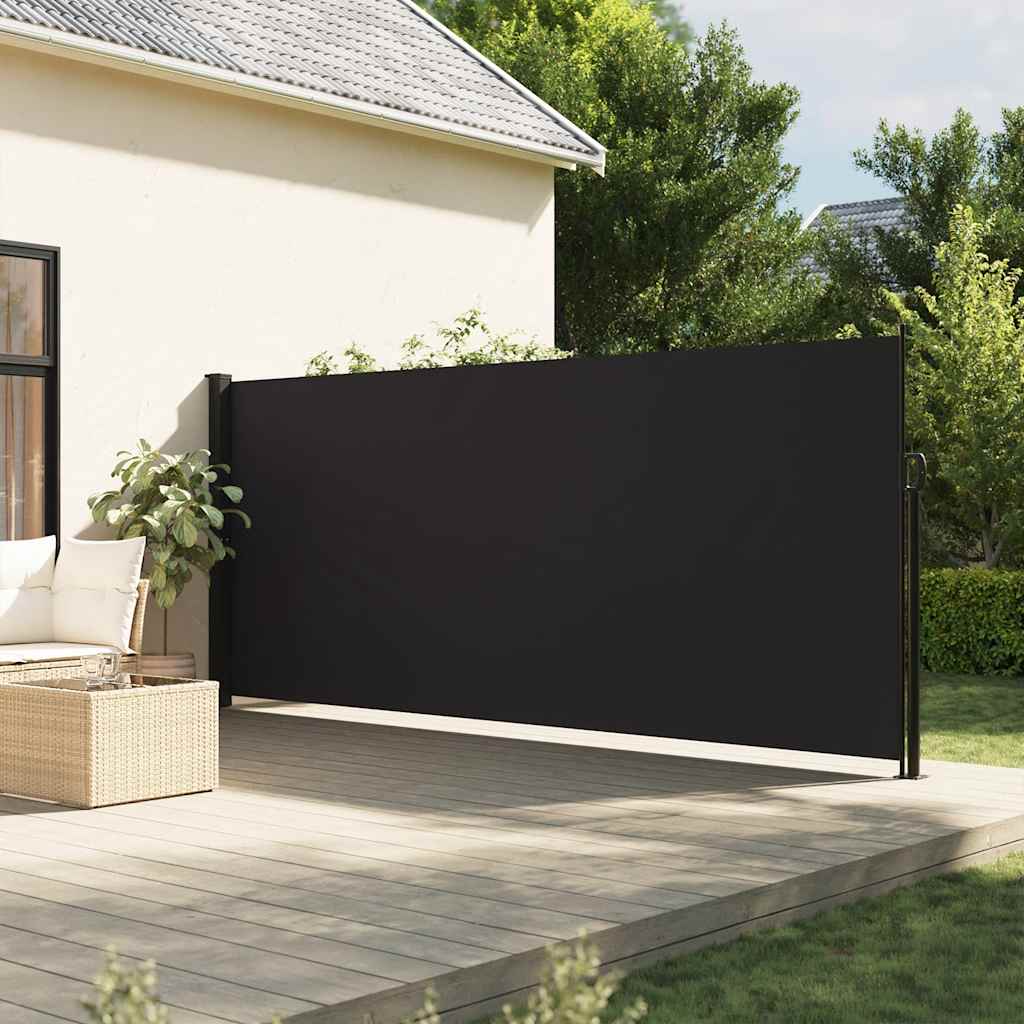 vidaXL Toldo lateral retráctil negro 160x600 cm