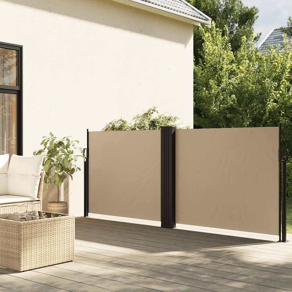 vidaXL Toldo lateral retráctil beige 120x1000 cm