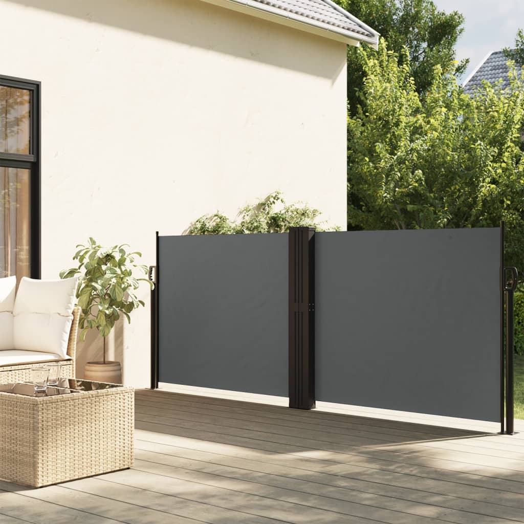 vidaXL Toldo lateral retráctil gris antracita 140x1200 cm