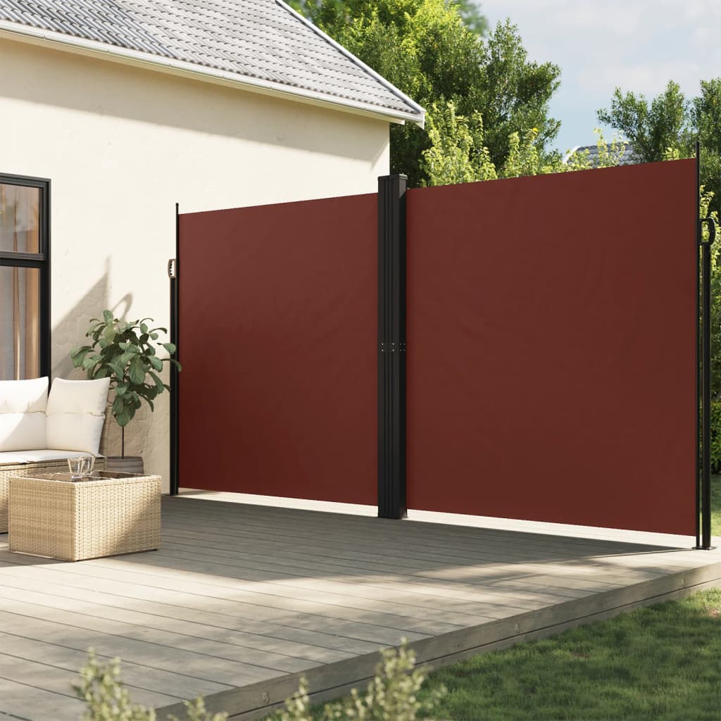 vidaXL Toldo lateral retráctil marrón 200x1200 cm