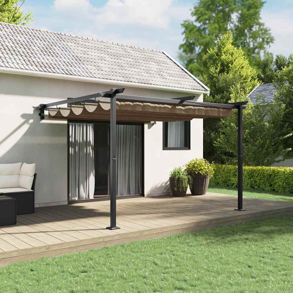 vidaXL Cenador 300 x 300 x 200 cm Gris topo Poliéster