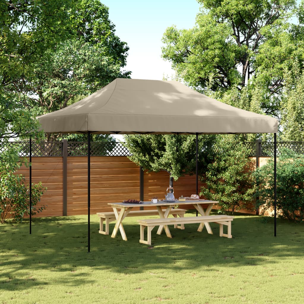 vidaXL Tienda de fiesta plegable Pop-Up taupe 410x279x315 cm