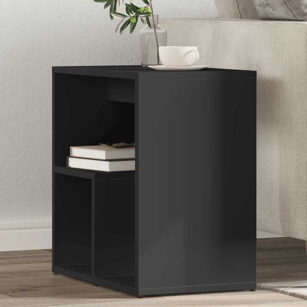 vidaXL Mesas auxiliares 2 uds madera de ingeniería negro 50x30x50 cm
