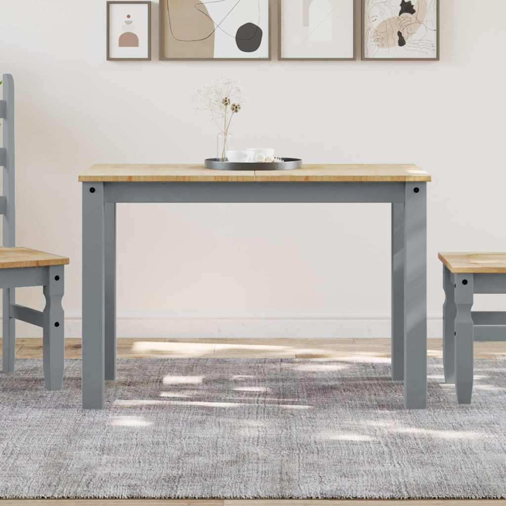 vidaXL Mesa de comedor PANAMA madera maciza de pino gris 112x60x75 cm