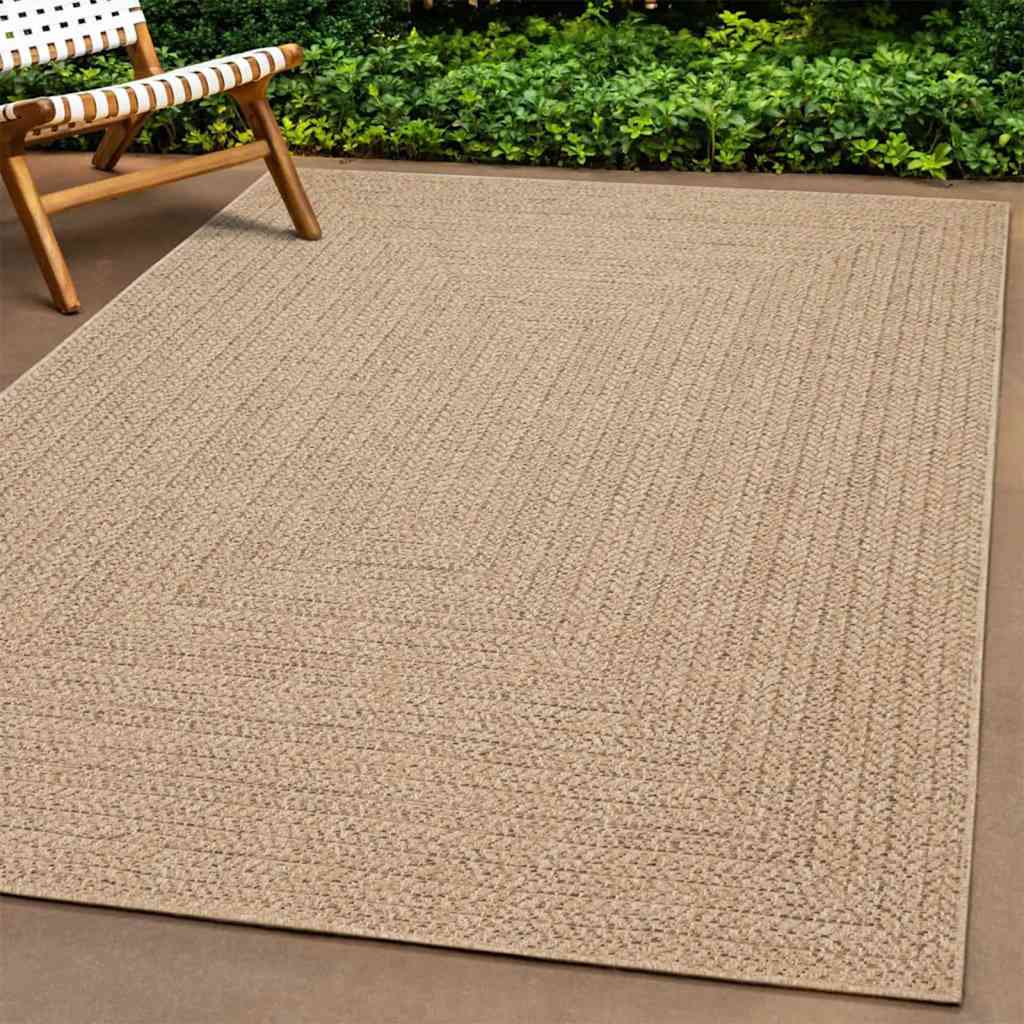 vidaXL Alfombra ZIZUR apariencia de yute interior exterior 200x200 cm