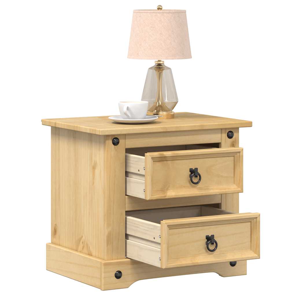 vidaXL Mesita de noche Corona madera maciza de pino 53x39x47 cm