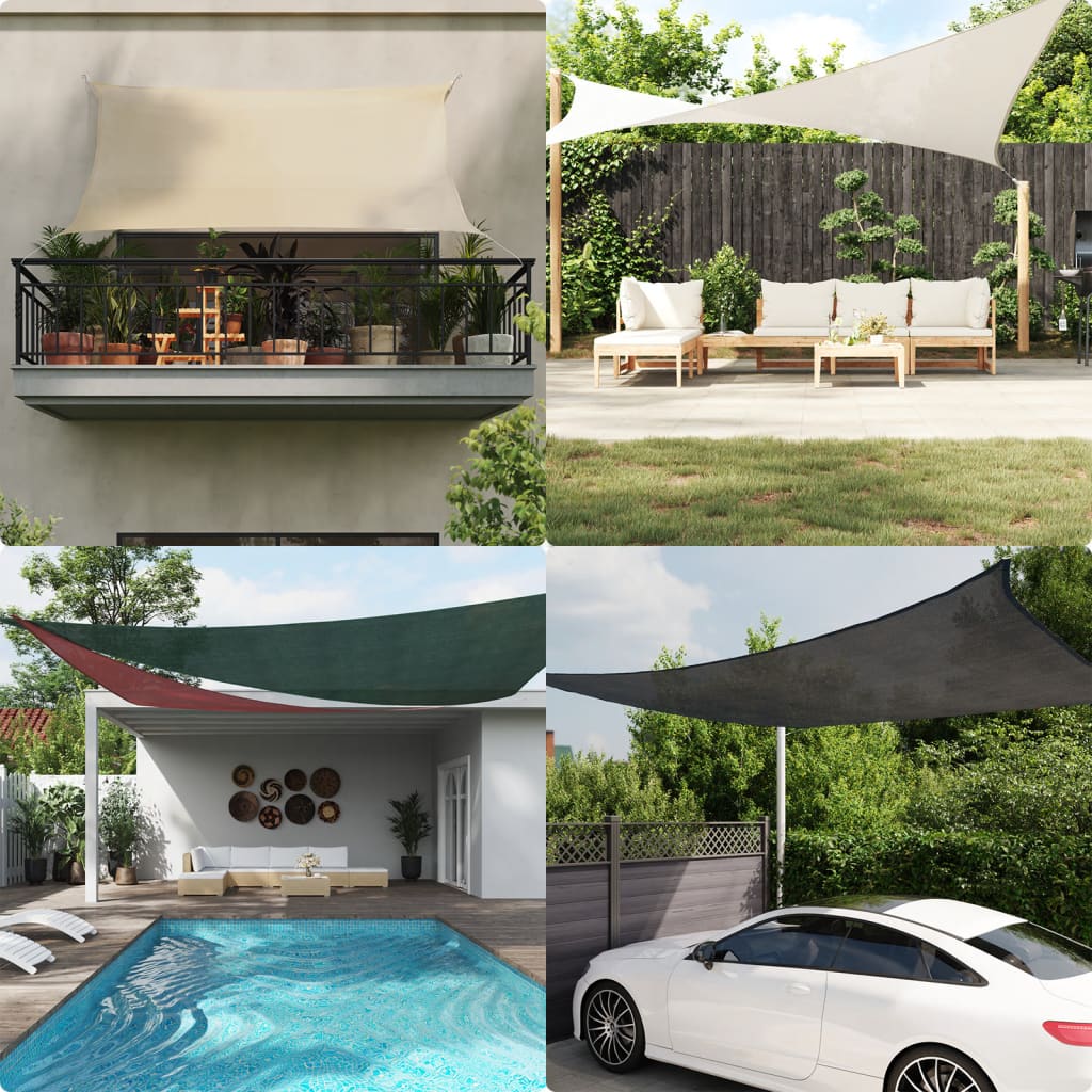 vidaXL Toldo de vela rectangular HDPE arena 160 g/m² 5x6 m