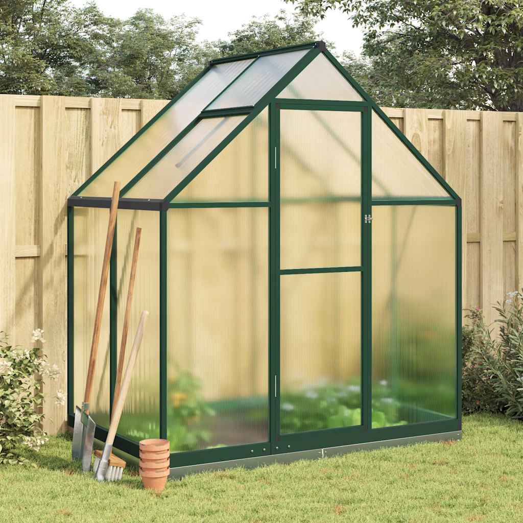 vidaXL Invernadero con marco base aluminio verde 169x114x202 cm