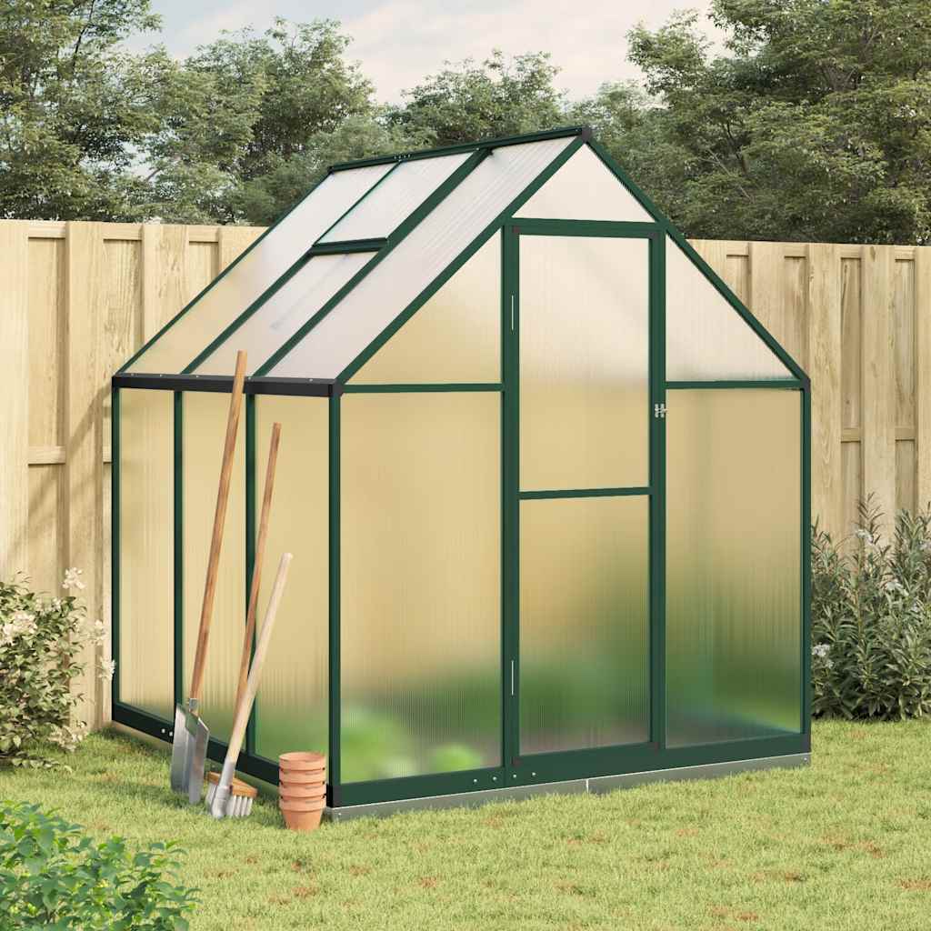 vidaXL Invernadero con marco base aluminio verde 169x169x202 cm