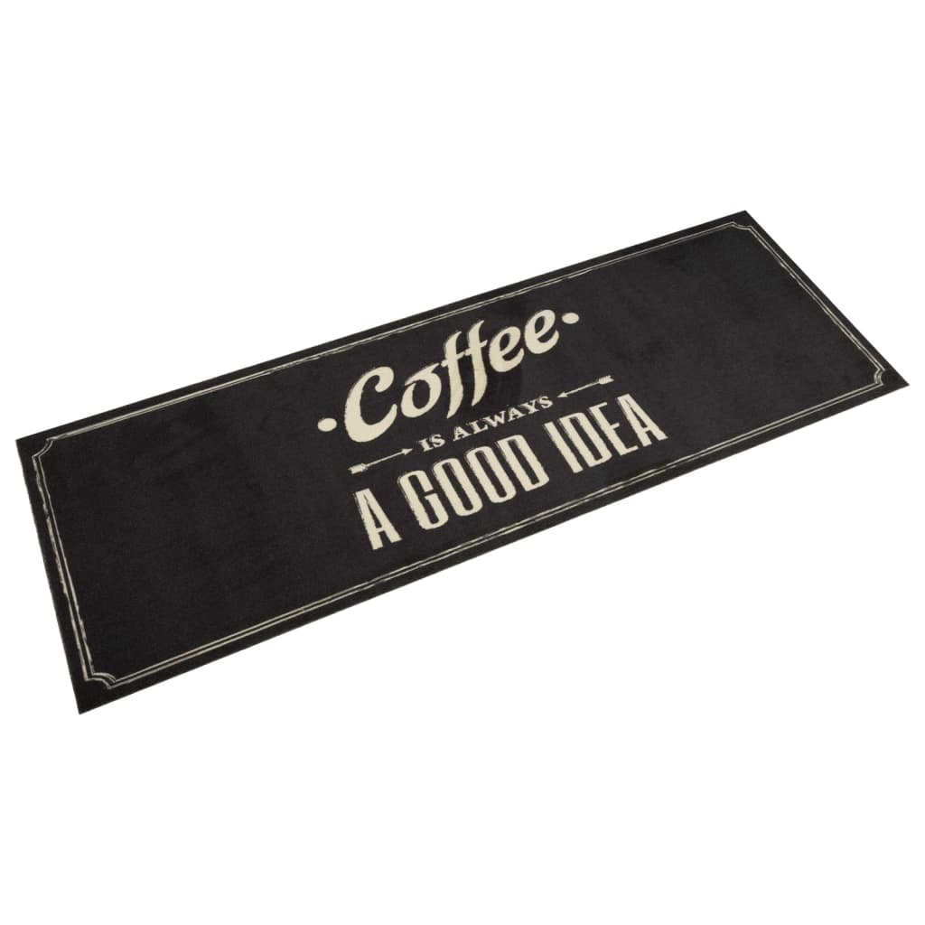 vidaXL Alfombra de cocina lavable terciopelo texto café 60x180 cm