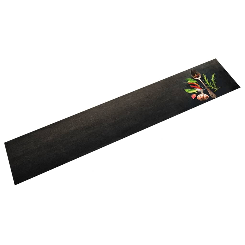 vidaXL Alfombra de cocina lavable terciopelo dibujo especias 60x300 cm