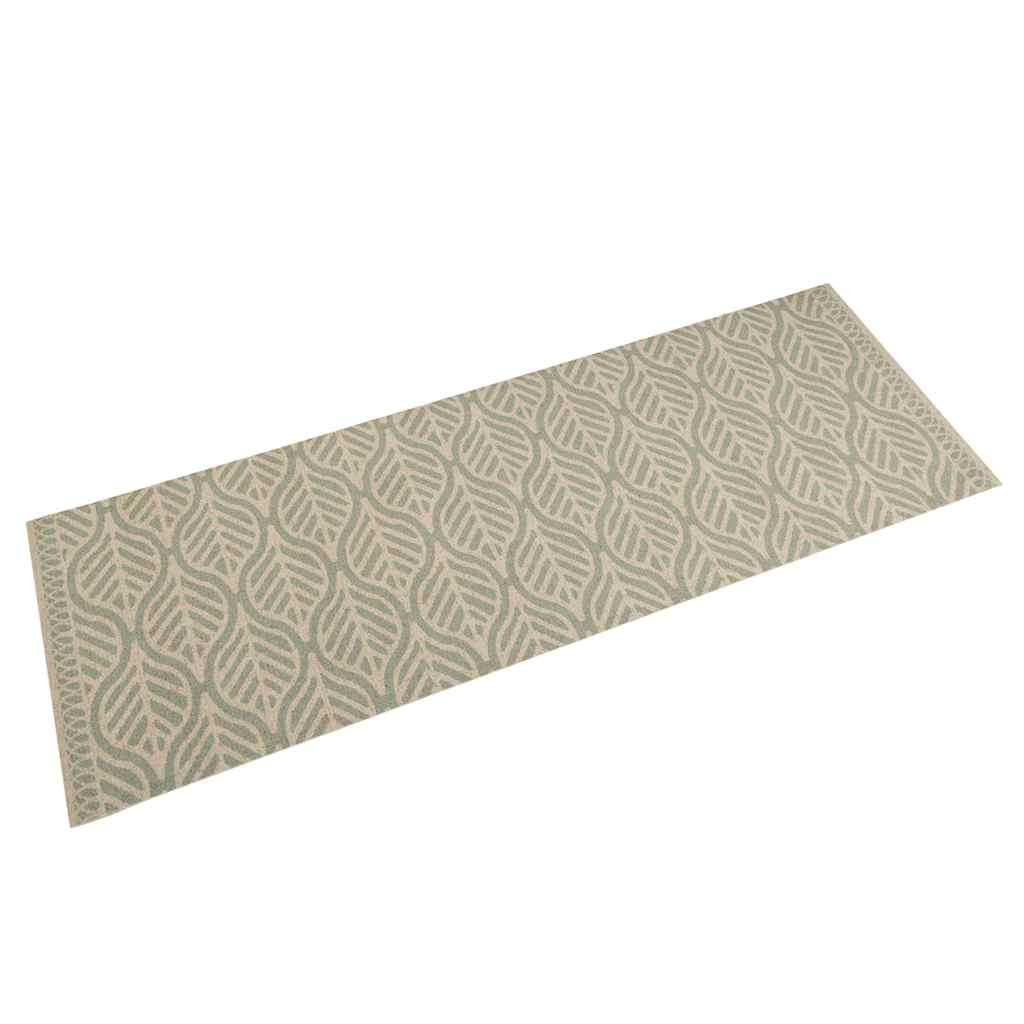 vidaXL Alfombra de cocina lavable terciopelo hojas 60x180 cm