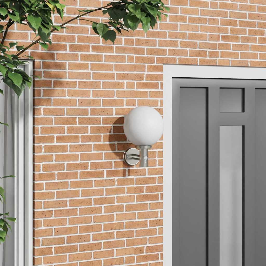 vidaXL Luz de pared exterior Plateado 28 x 25 x 38 cm