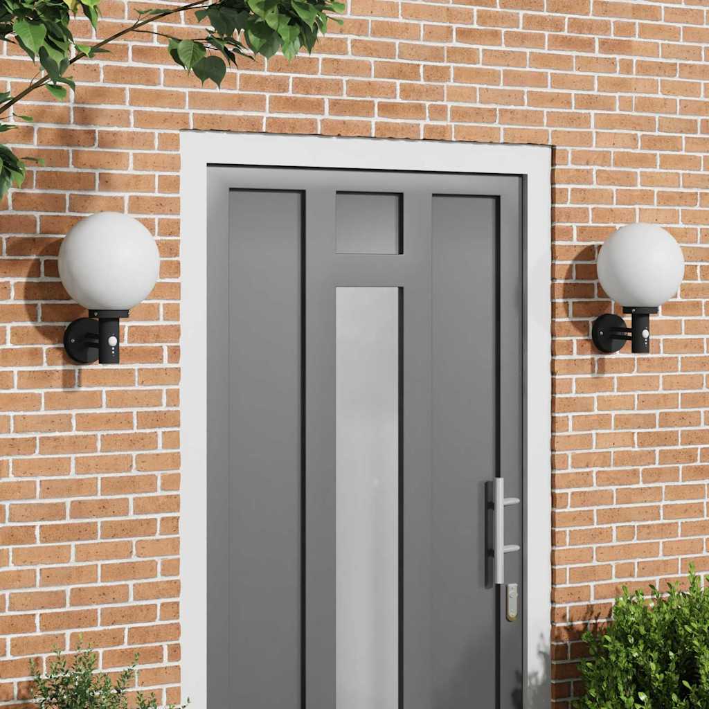 vidaXL Luz de pared exterior 2 uds. Negro 28 x 25 x 38 cm