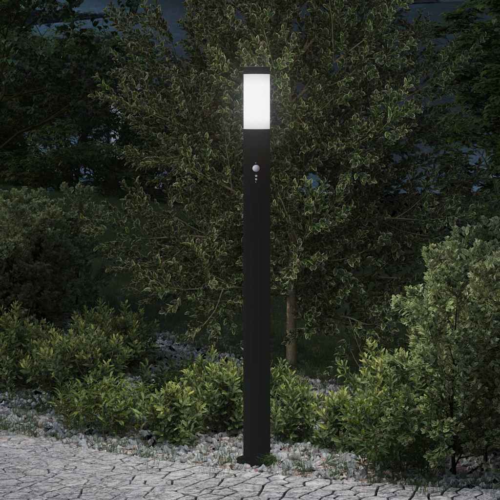 vidaXL Baliza luminosa con sensor de movimiento, 110 cm, acero inoxidable, IP44