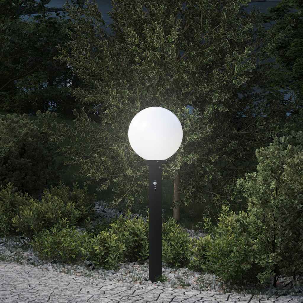 vidaXL Baliza luminosa con sensor de 80 cm, color negro, IP44
