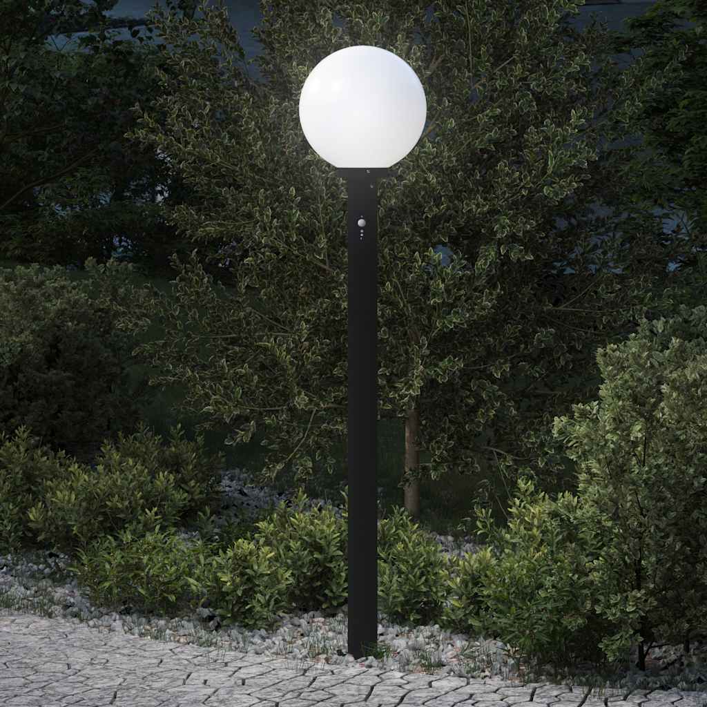 vidaXL Baliza luminosa con sensor de 120 cm, color negro, IP44