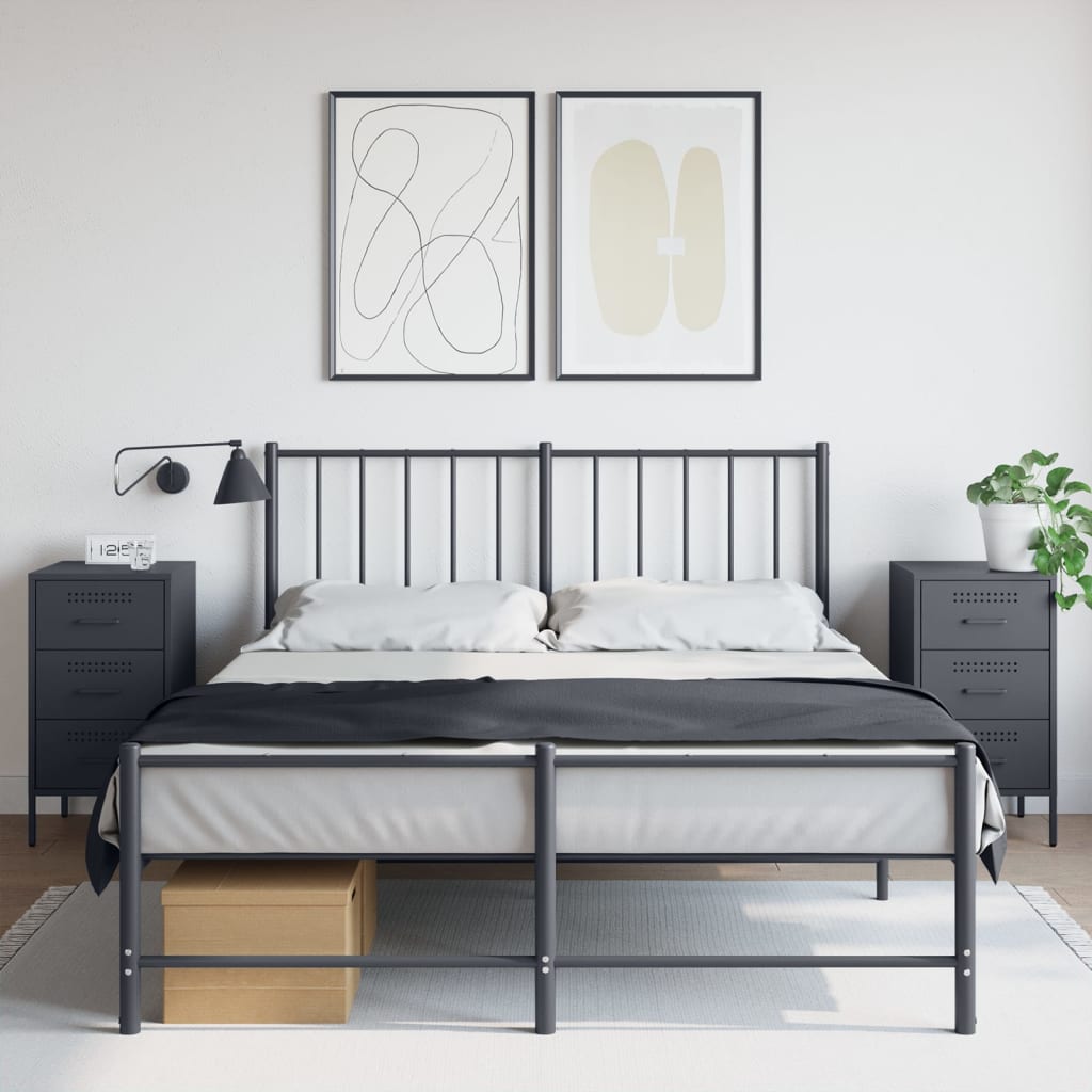 vidaXL Mesitas de noche 2 unidades acero gris antracita 36x39x68 cm