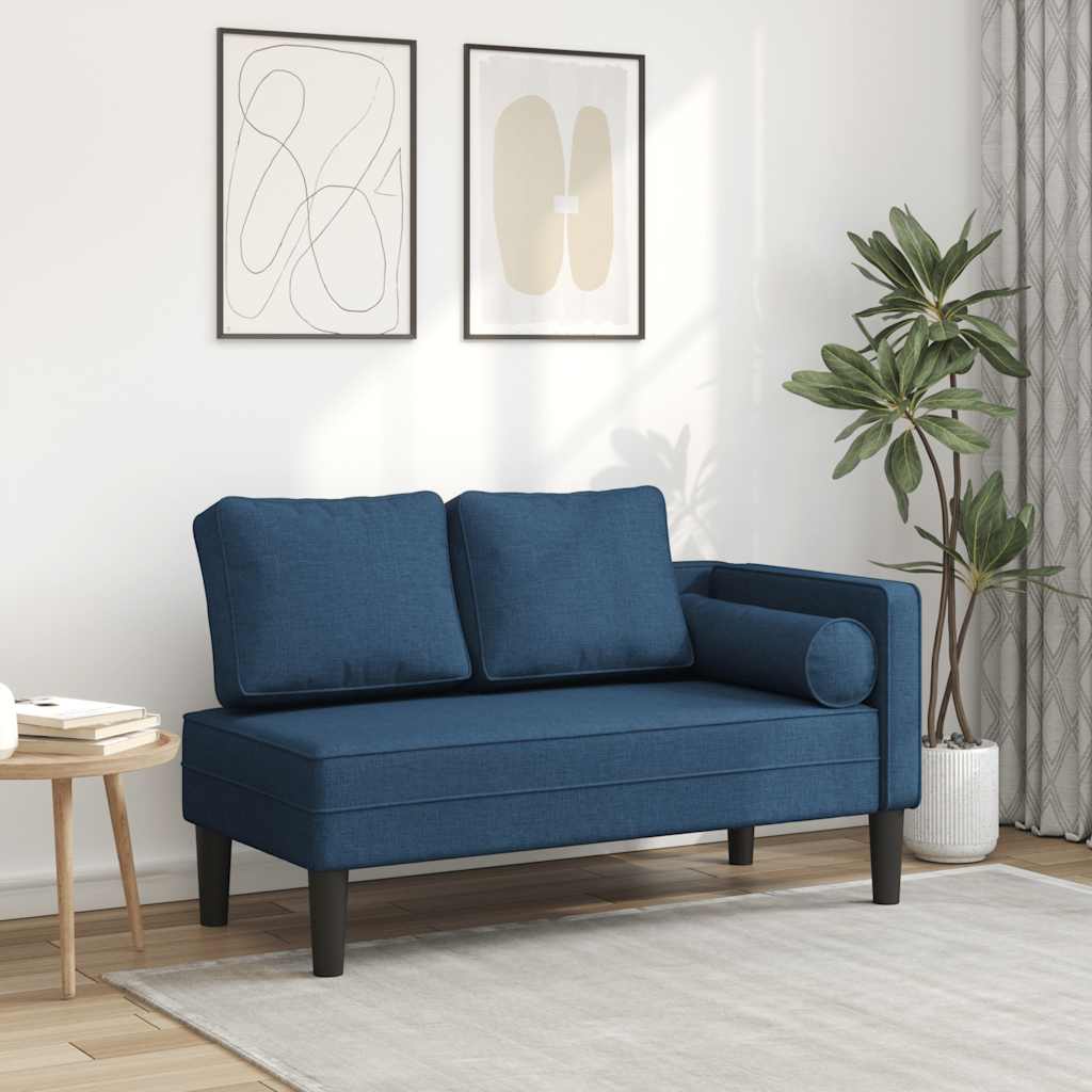 vidaXL Sofá diván con cojines tela azul