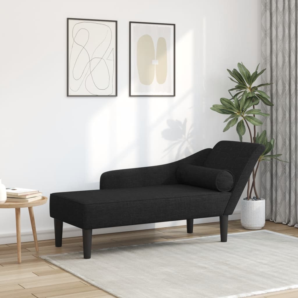 vidaXL Sofá diván con cojines tela negro