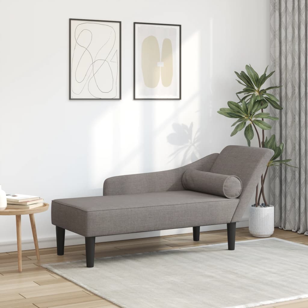 vidaXL Sofá diván con cojines tela gris taupe