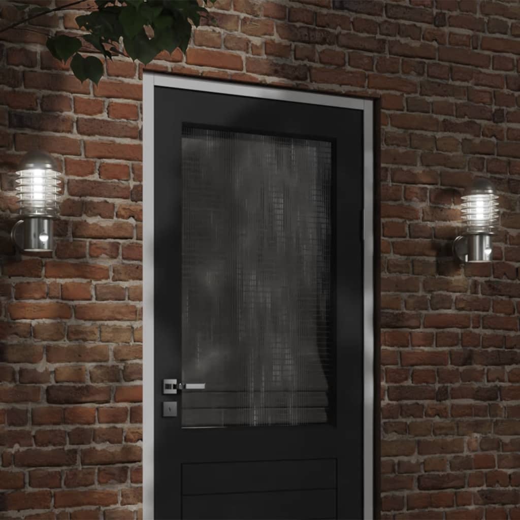 vidaXL Apliques de exterior con sensor 2 unidades acero inoxidable