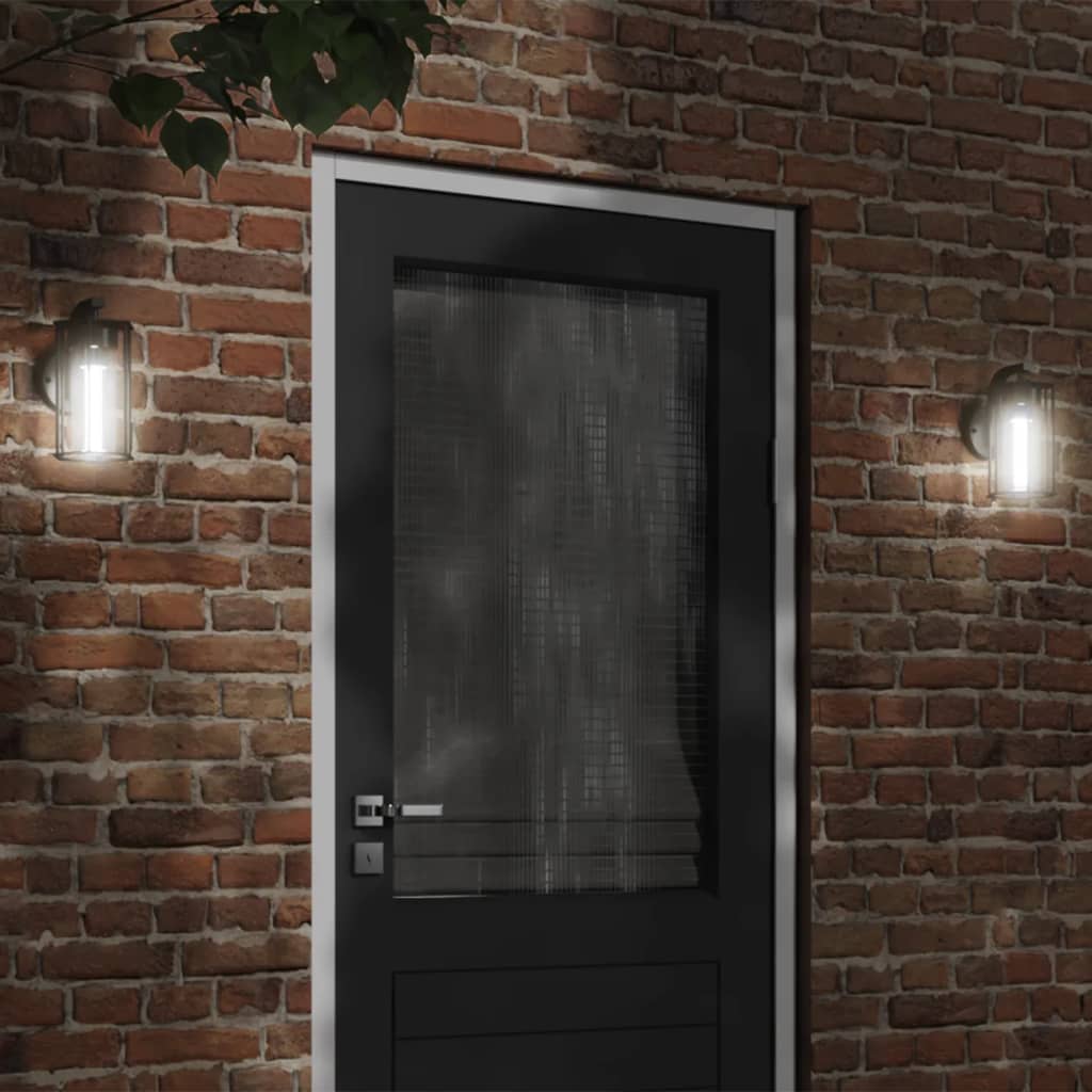 vidaXL Apliques de exterior 2 unidades acero inoxidable negro