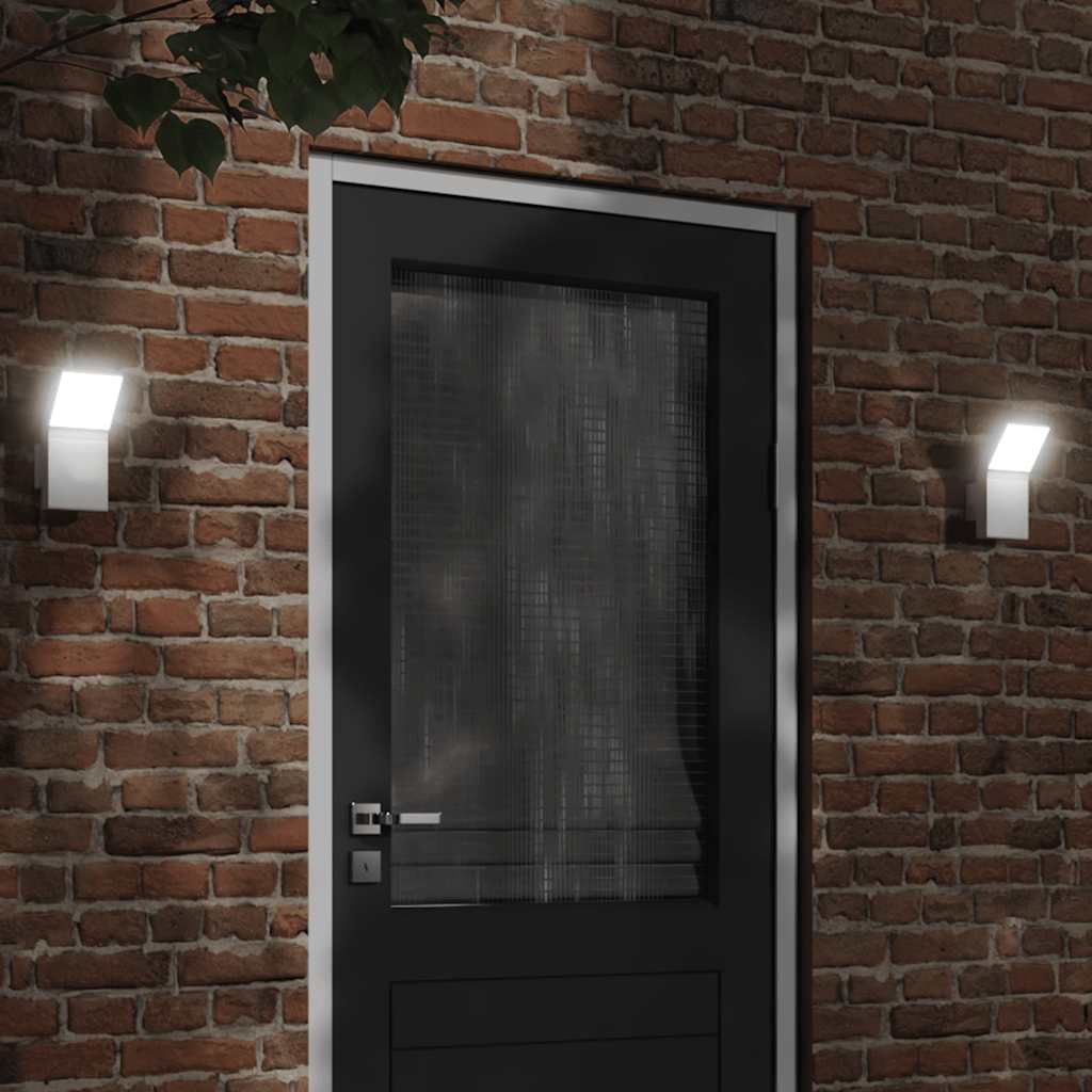 vidaXL Lámparas de pared LED de exterior 2 uds aluminio fundido blanco