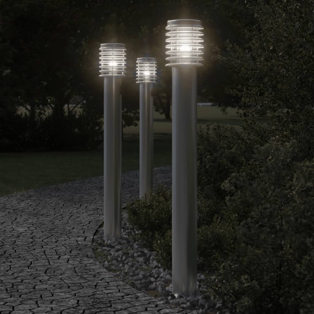 vidaXL Lámpara de suelo de exterior con enchufe acero inoxidable 110cm