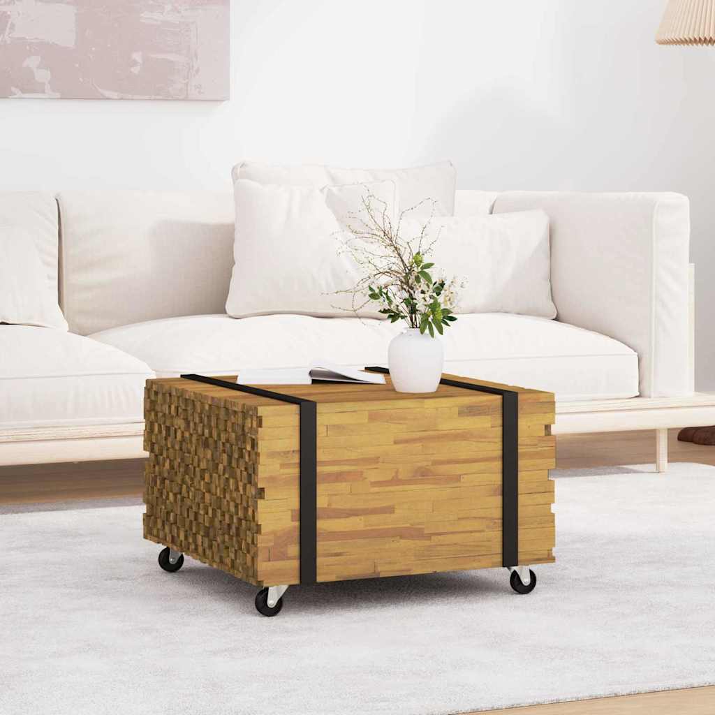 vidaXL Mesa de Café Marrón 60 x 60 x 38 cm Madera de teca maciza