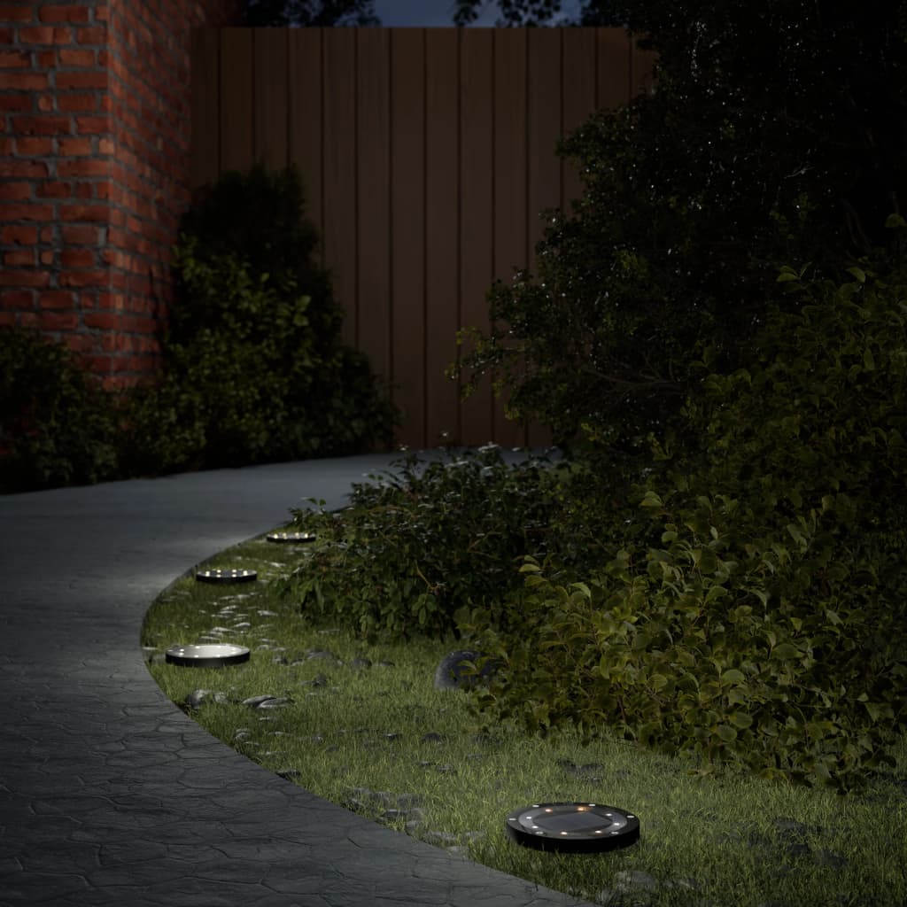 vidaXL Luces solares suelo jardín con pico tierra blanco cálido 12 uds