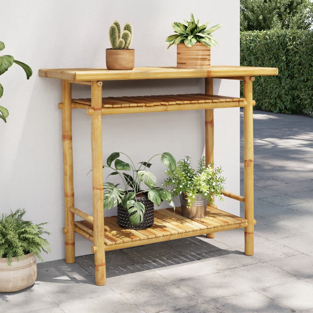 vidaXL Mesa consola de bambú 90x37x75 cm