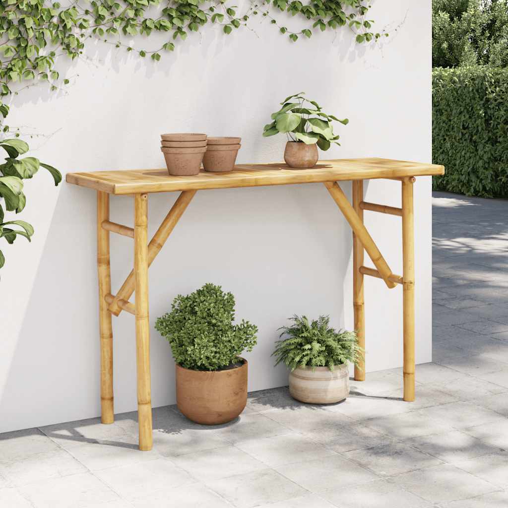 vidaXL Mesa consola de bambú 115x39x75 cm