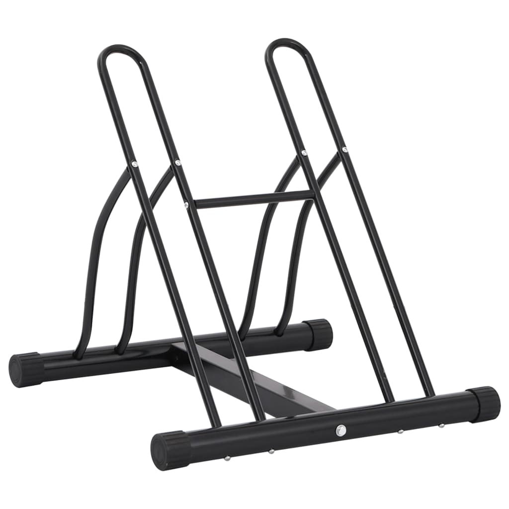 vidaXL Soporte para 2 bicicletas suelo independiente acero