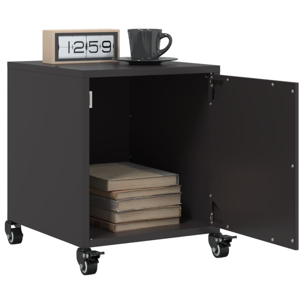 vidaXL Mesitas de noche 2 uds acero negra 36x39x43,5 cm
