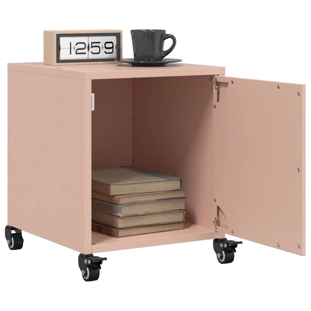 vidaXL Mesitas de noche 2 unidades acero rosa 36x39x43,5 cm