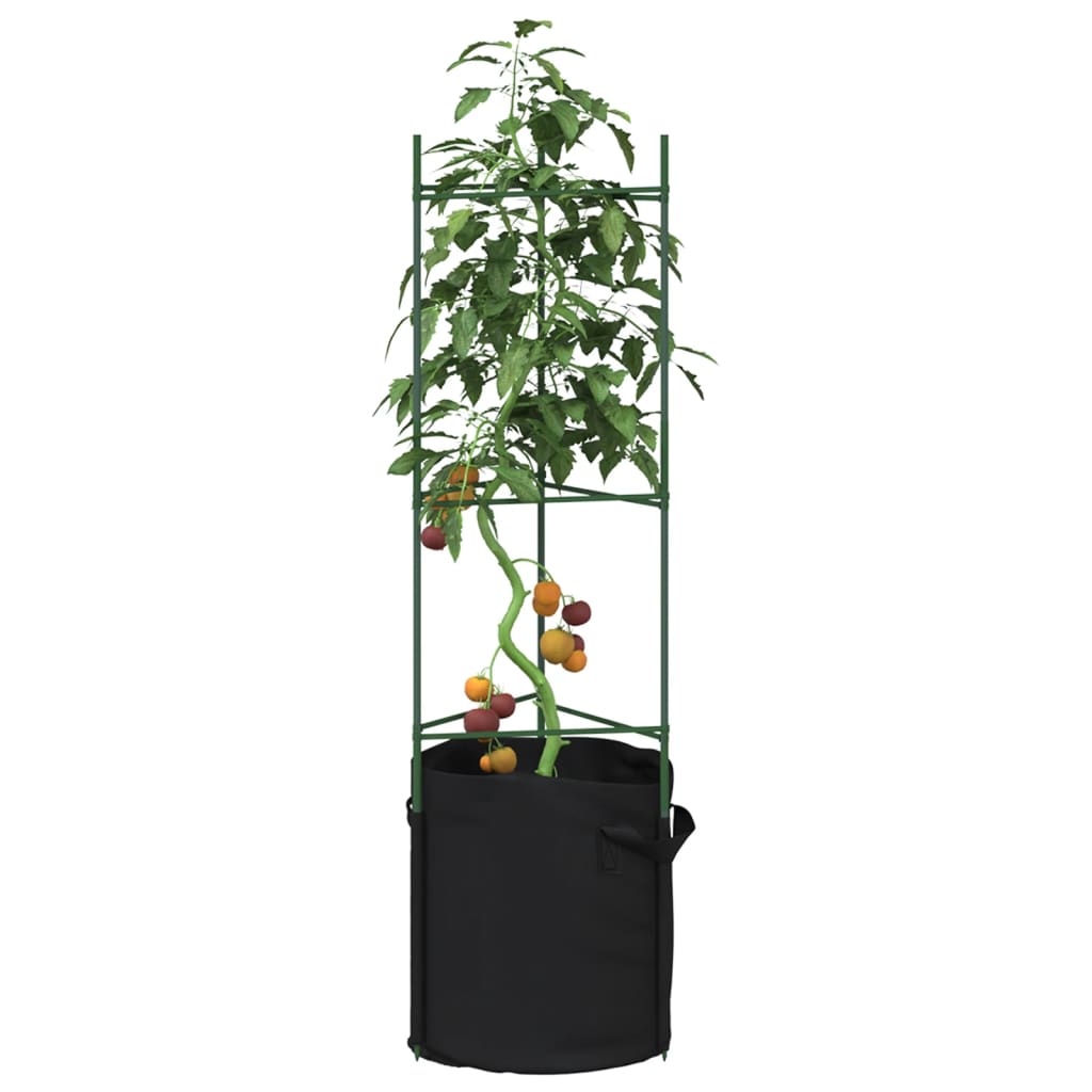 vidaXL Tutor para tomates con bolsa 2 uds de acero y PP 116 cm