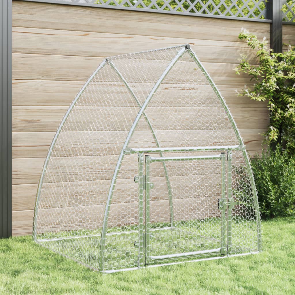 vidaXL Conejera acero galvanizado plateado 105x100x120 cm