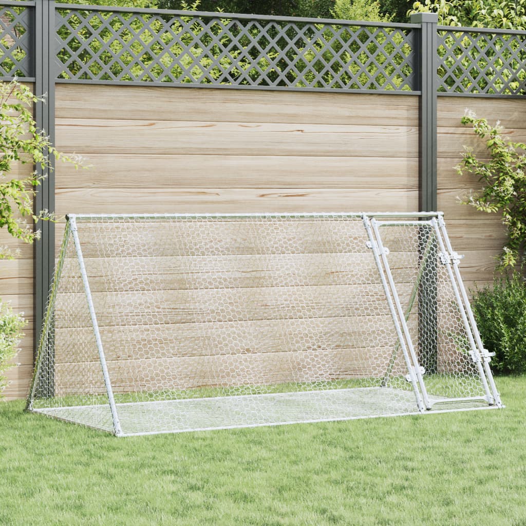 vidaXL Conejera acero galvanizado plateado 200x105x91 cm