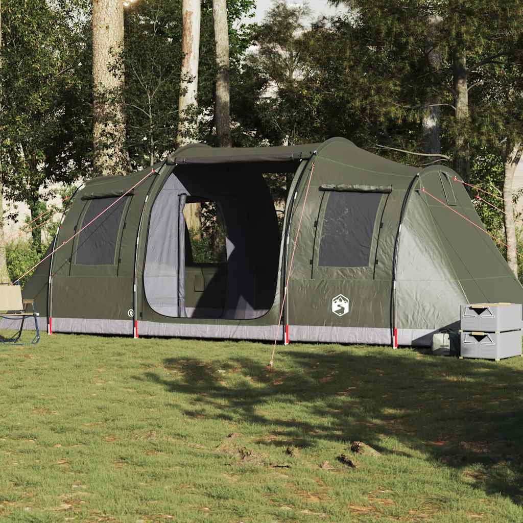 vidaXL Tienda de campaña túnel para 4 personas impermeable verde oliva