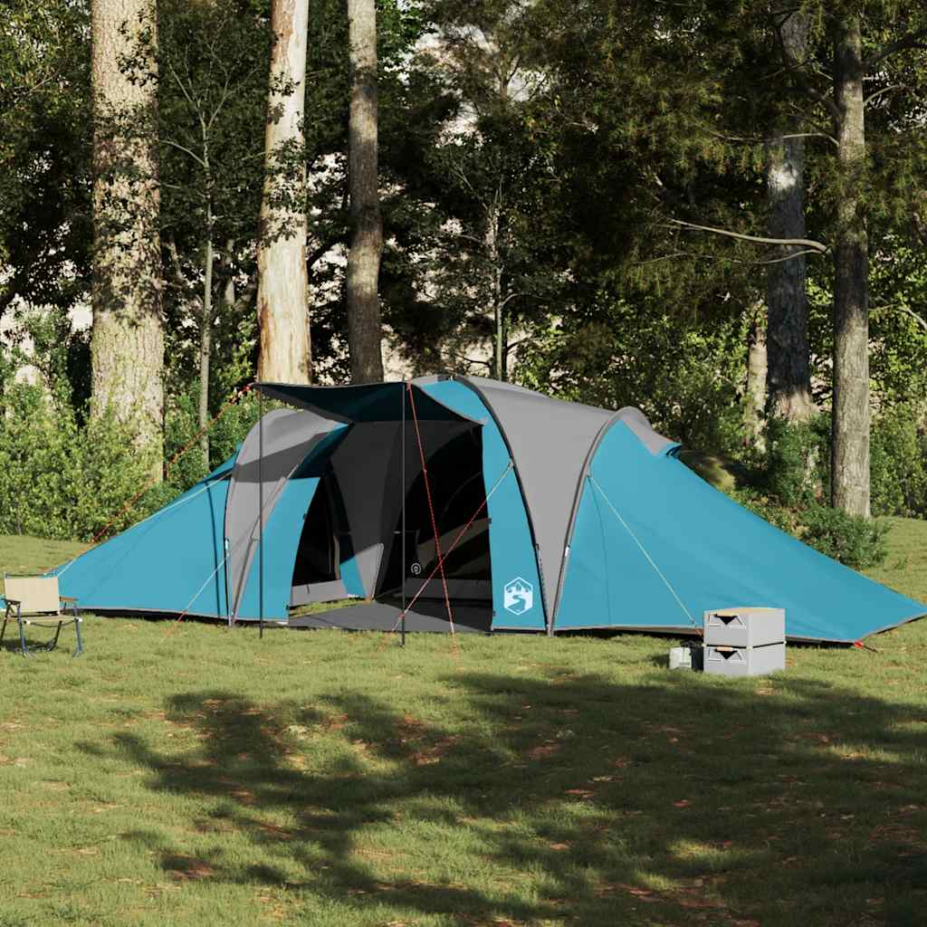 vidaXL Tienda de campaña familiar iglú 6 personas impermeable azul