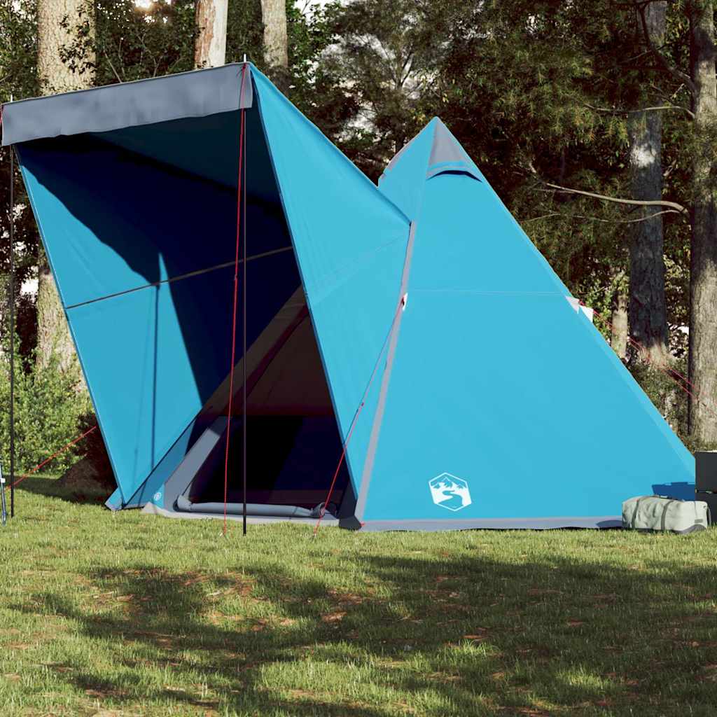 vidaXL Tienda de campaña familiar tipi 6 personas impermeable azul