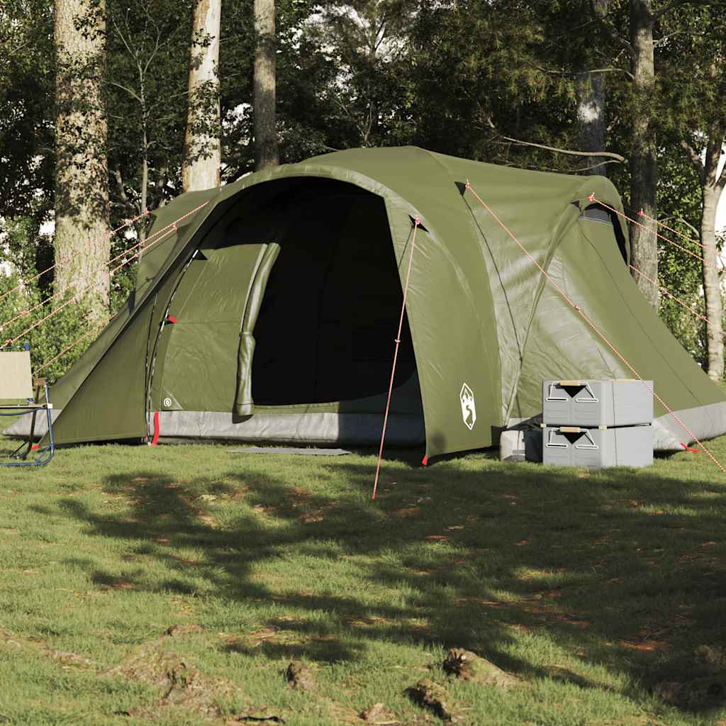 vidaXL Tienda campaña familiar iglú 6 personas impermeable verde oliva