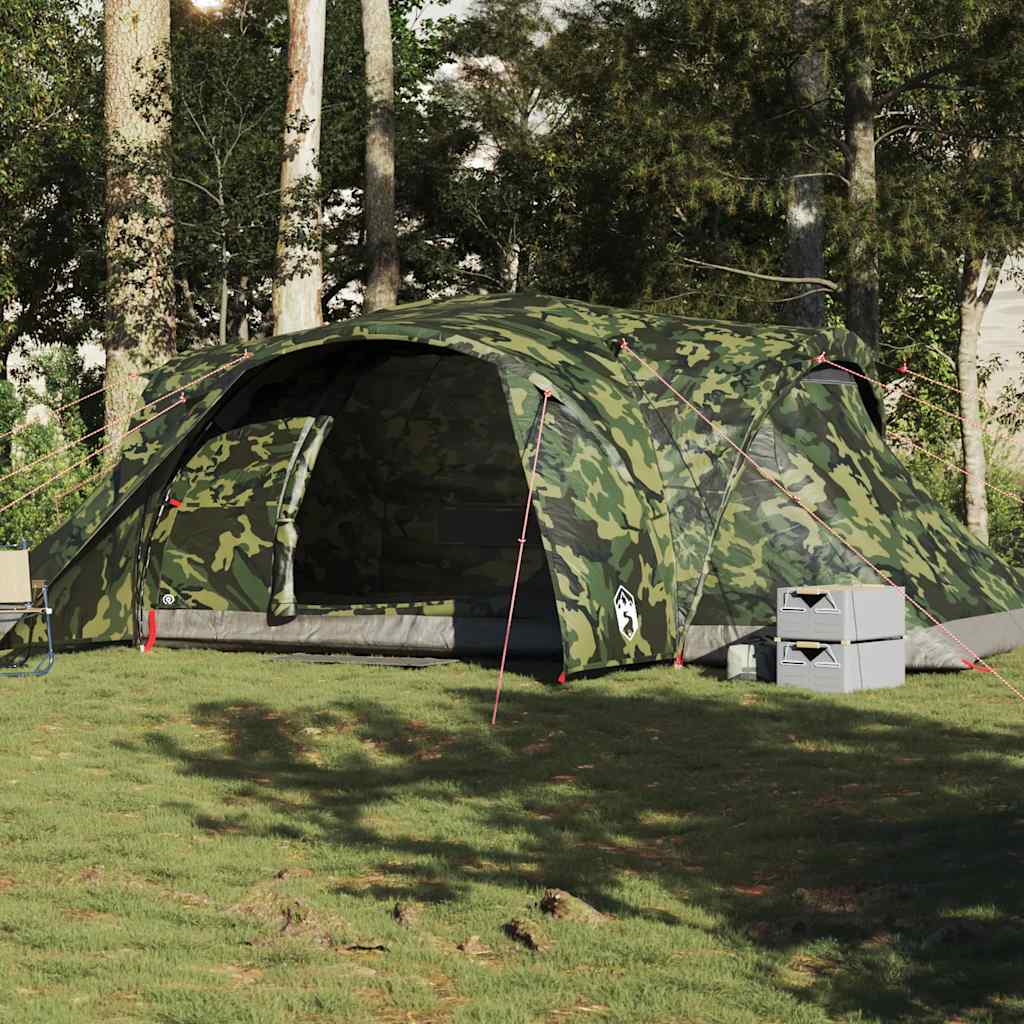 vidaXL Tienda campaña familiar iglú 6 personas impermeable camuflaje