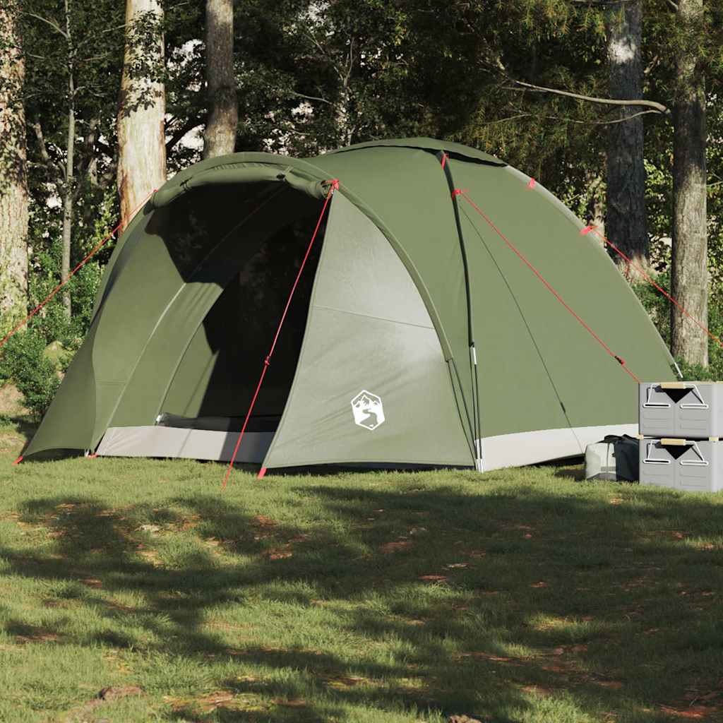 vidaXL Tienda de pesca 2 personas impermeable verde oliva