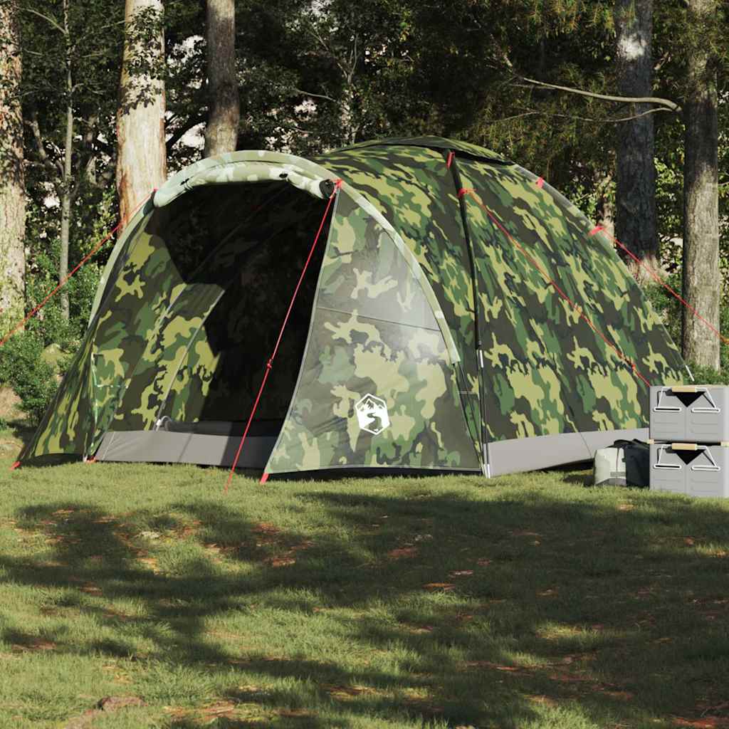 vidaXL Tienda de pesca para 2 personas impermeable camuflaje