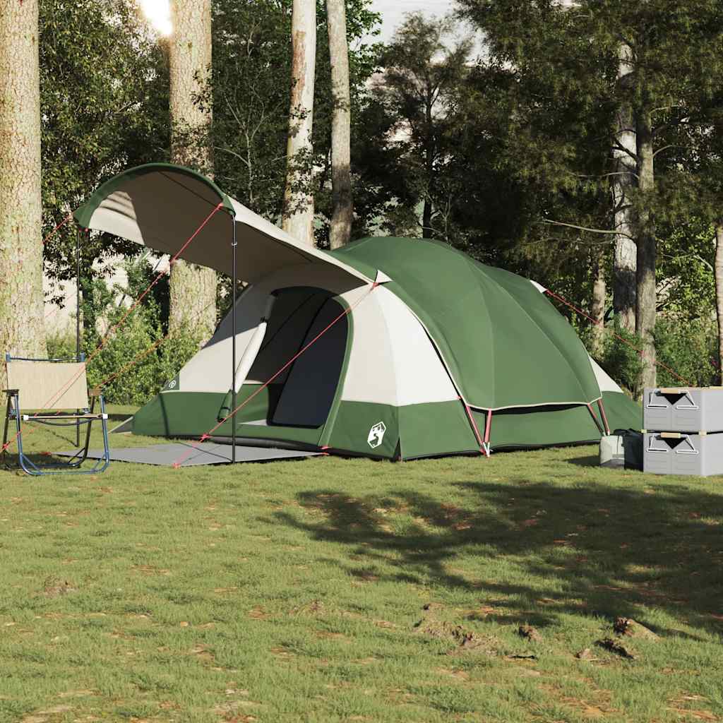 vidaXL Tienda de campaña familiar túnel 8 personas impermeable verde