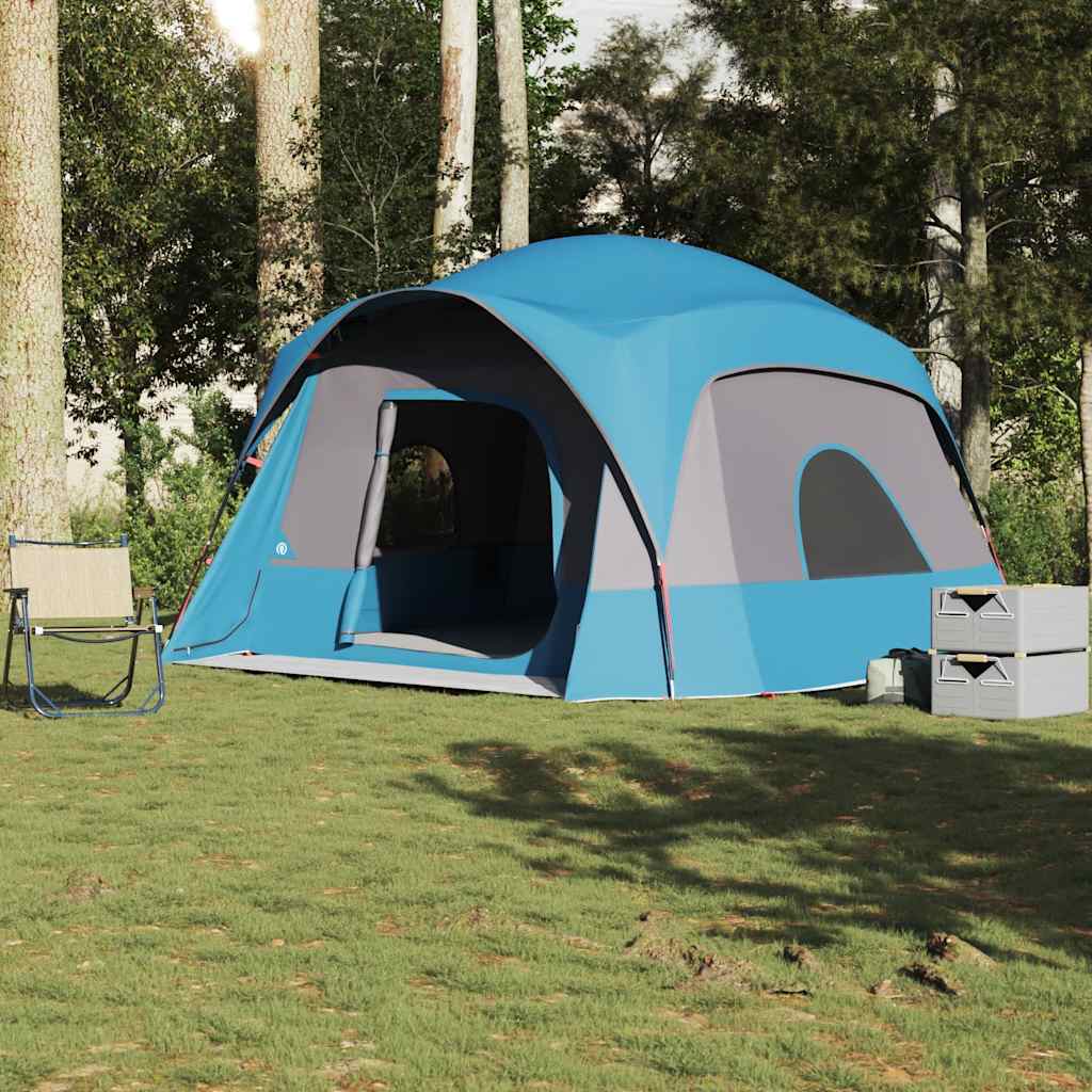 vidaXL Tienda de campaña familiar para 6 personas impermeable azul