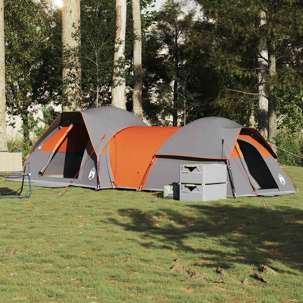 vidaXL Tienda de campaña para 5 personas impermeable gris y naranja