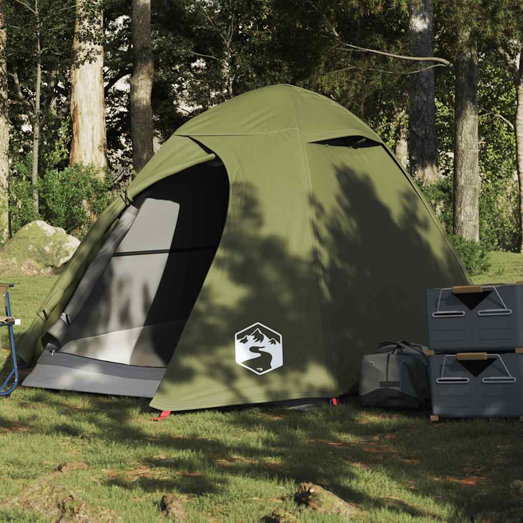 vidaXL Tienda de campaña iglú para 2 personas impermeable verde oliva